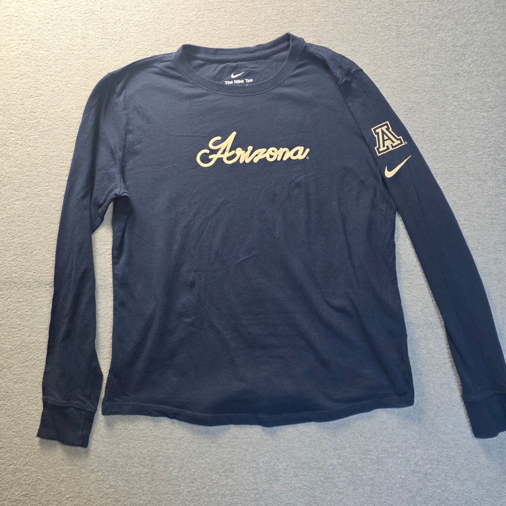 Nike Arizona Wildcats Graphic T-Shirt Womens Small Navy Long Sleeve NCAA Swoosh